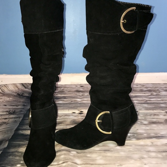 naughty monkey Shoes - Naughty Monkey suede slouch boots size 7.5